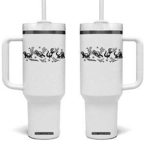 Minimalist Ferret Floral Graphic Tumbler With Handle Exotic Pet Owner Gift TS12 One Size: 40 oz White Print Your Wear