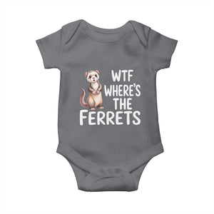 Funny Ferret Lover Gift Baby Onesie Where Is The Ferret TS12 Charcoal Print Your Wear
