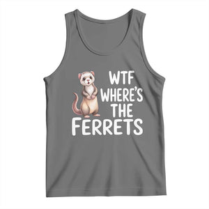 Funny Ferret Lover Gift Tank Top Where Is The Ferret TS12 Black Heather Print Your Wear