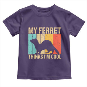 Vintage My Ferret Thinks I Am Cool Toddler T Shirt Ferret Dad Gift TS12 Purple Print Your Wear