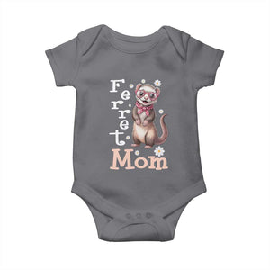 Ferret Mom Life Baby Onesie Funny Cute Polecat Ferret Lover TS12 Charcoal Print Your Wear