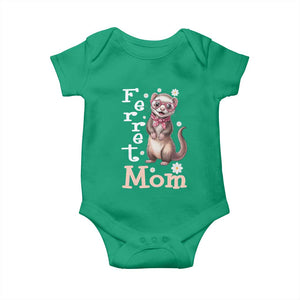 Ferret Mom Life Baby Onesie Funny Cute Polecat Ferret Lover TS12 Irish Green Print Your Wear