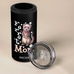 Ferret Mom Life 4 in 1 Can Cooler Tumbler Funny Cute Polecat Ferret Lover TS12 Print Your Wear