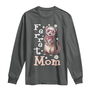 Ferret Mom Life Long Sleeve Shirt Funny Cute Polecat Ferret Lover TS12 Dark Heather Print Your Wear