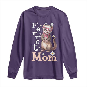 Ferret Mom Life Long Sleeve Shirt Funny Cute Polecat Ferret Lover TS12 Purple Print Your Wear