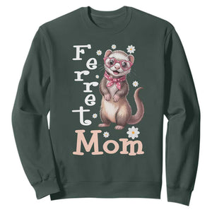 Ferret Mom Life Sweatshirt Funny Cute Polecat Ferret Lover TS12 Dark Forest Green Print Your Wear