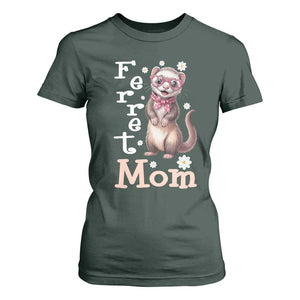 Ferret Mom Life T Shirt For Women Funny Cute Polecat Ferret Lover TS12 Dark Forest Green Print Your Wear