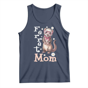 Ferret Mom Life Tank Top Funny Cute Polecat Ferret Lover TS12 Navy Print Your Wear