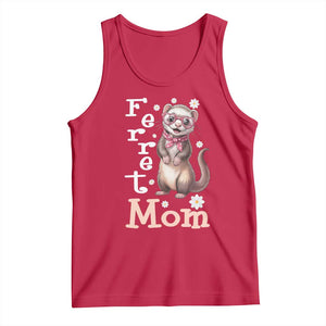 Ferret Mom Life Tank Top Funny Cute Polecat Ferret Lover TS12 Red Print Your Wear