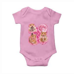 Three Hamsters Retro Graphic Baby Onesie Small Pet Lover Gift Idea TS12 Light Pink Print Your Wear