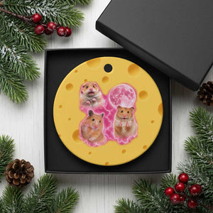 Three Hamsters Retro Graphic Ceramic Ornament Small Pet Lover Gift Idea TS12 1pc Yellow Cheese Print Your Wear