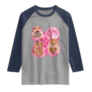 Three Hamsters Retro Graphic Raglan Shirt Small Pet Lover Gift Idea TS12 Sport Gray Navy Print Your Wear