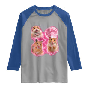 Three Hamsters Retro Graphic Raglan Shirt Small Pet Lover Gift Idea TS12 Sport Gray Royal Print Your Wear