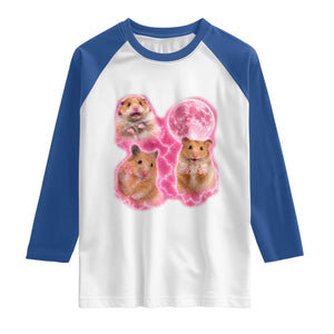 Three Hamsters Retro Graphic Raglan Shirt Small Pet Lover Gift Idea TS12 White Royal Print Your Wear