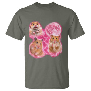 Three Hamsters Retro Graphic T Shirt Small Pet Lover Gift Idea TS12 Military Green Print Your Wear