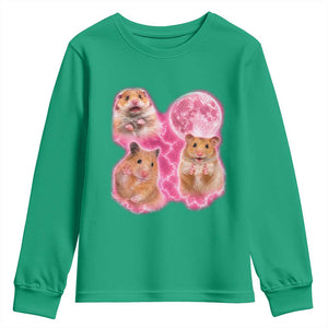 Three Hamsters Retro Graphic Youth Sweatshirt Small Pet Lover Gift Idea TS12 Irish Green Print Your Wear
