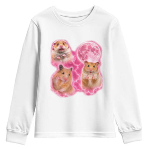 Three Hamsters Retro Graphic Youth Sweatshirt Small Pet Lover Gift Idea TS12 White Print Your Wear