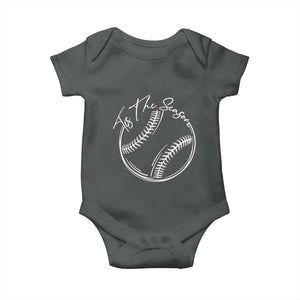 Aesthetic Tis The Season Baseball Graphic Baby Onesie Sports Fan Gift TS12 Dark Heather Print Your Wear