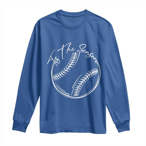 Aesthetic Tis The Season Baseball Graphic Long Sleeve Shirt Sports Fan Gift TS12 Royal Blue Print Your Wear