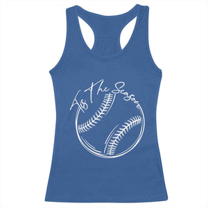 Aesthetic Tis The Season Baseball Graphic Racerback Tank Top Sports Fan Gift TS12 Royal Blue Print Your Wear