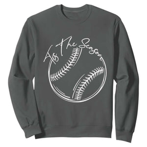 Aesthetic Tis The Season Baseball Graphic Sweatshirt Sports Fan Gift TS12 Dark Heather Print Your Wear