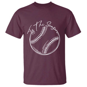 Aesthetic Tis The Season Baseball Graphic T Shirt Sports Fan Gift TS12 Maroon Print Your Wear