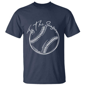 Aesthetic Tis The Season Baseball Graphic T Shirt Sports Fan Gift TS12 Navy Print Your Wear