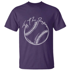 Aesthetic Tis The Season Baseball Graphic T Shirt Sports Fan Gift TS12 Purple Print Your Wear