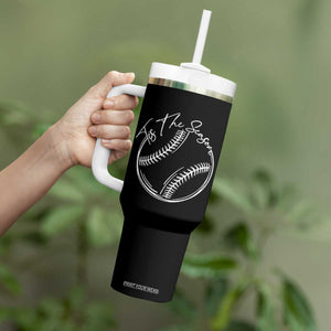 Aesthetic Tis The Season Baseball Graphic Tumbler With Handle Sports Fan Gift TS12 Print Your Wear