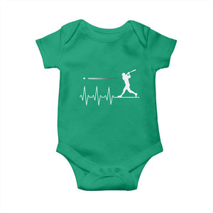 Baseball Heartbeat Line Baby Onesie Vintage Sports Lover Gift TS12 Irish Green Print Your Wear