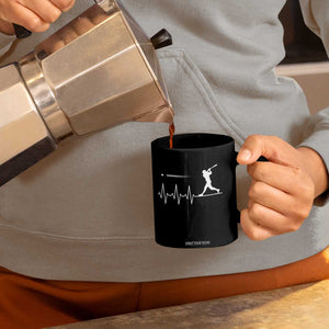Baseball Heartbeat Line Coffee Mug Vintage Sports Lover Gift TS12 Print Your Wear