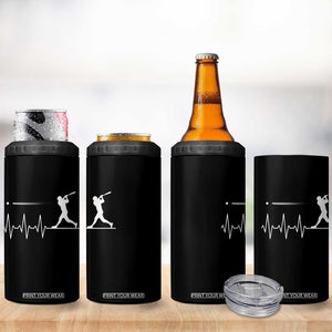 Baseball Heartbeat Line 4 in 1 Can Cooler Tumbler Vintage Sports Lover Gift TS12 Print Your Wear