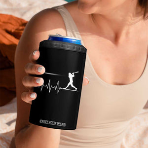 Baseball Heartbeat Line 4 in 1 Can Cooler Tumbler Vintage Sports Lover Gift TS12 Print Your Wear
