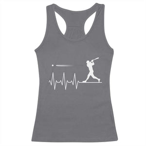 Baseball Heartbeat Line Racerback Tank Top Vintage Sports Lover Gift TS12 Charcoal Print Your Wear