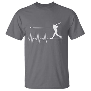Baseball Heartbeat Line T Shirt Vintage Sports Lover Gift TS12 Charcoal Print Your Wear