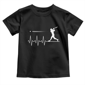 Baseball Heartbeat Line Toddler T Shirt Vintage Sports Lover Gift TS12 Black Print Your Wear