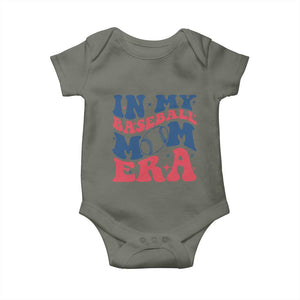 In My Baseball Mom Era Baby Onesie Game Day Sports Mom TS12 Military Green Print Your Wear