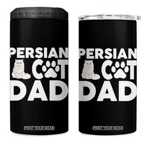 Proud Persian Cat Dad 4 in 1 Can Cooler Tumbler Funny Fluffy Cat Lover Gift TS12 One Size: 16 oz Black Print Your Wear