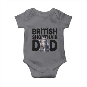 Proud British Shorthair Dad Baby Onesie Cute Cat Fathers Day Gift TS12 Charcoal Print Your Wear