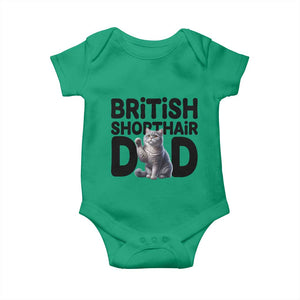Proud British Shorthair Dad Baby Onesie Cute Cat Fathers Day Gift TS12 Irish Green Print Your Wear