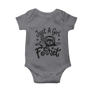Just a Girl Who Loves Ferrets Baby Onesie Exotic Pet Owner Gift TS12 Charcoal Print Your Wear