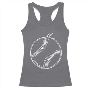 Baseball Mama Graphic Racerback Tank Top Game Day Gift For Baseball Moms TS12 Charcoal Print Your Wear