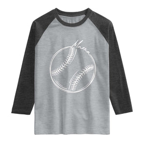 Baseball Mama Graphic Raglan Shirt Game Day Gift For Baseball Moms TS12 Heather Gray Heather Charcoal Print Your Wear