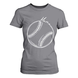Baseball Mama Graphic T Shirt For Women Game Day Gift For Baseball Moms TS12 Charcoal Print Your Wear