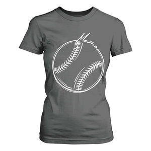 Baseball Mama Graphic T Shirt For Women Game Day Gift For Baseball Moms TS12 Dark Heather Print Your Wear