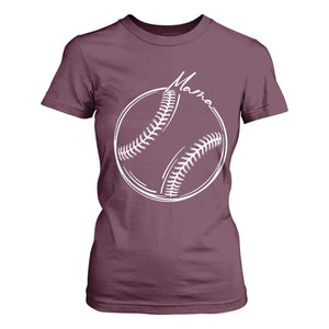 Baseball Mama Graphic T Shirt For Women Game Day Gift For Baseball Moms TS12 Maroon Print Your Wear