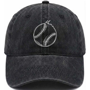 Baseball Mama Graphic Washed Cotton Baseball Cap Game Day Gift For Baseball Moms TS12 Print Your Wear