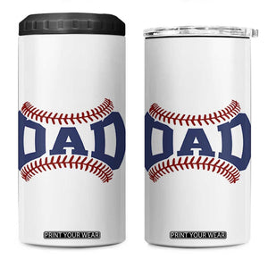 Proud Baseball Dad 4 in 1 Can Cooler Tumbler Game Day Gift For Him TS12 One Size: 16 oz White Print Your Wear