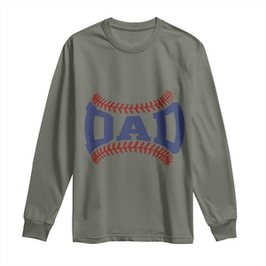 Proud Baseball Dad Long Sleeve Shirt Game Day Gift For Him TS12 Military Green Print Your Wear