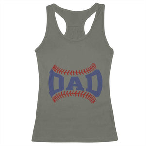 Proud Baseball Dad Racerback Tank Top Game Day Gift For Him TS12 Military Green Print Your Wear